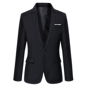 Veste de costume classique pour hommes, vêtements formels de couleur unie, coupe ajustée, costume de mariage, <span class=keywords><strong>grande</strong></span> <span class=keywords><strong>taille</strong></span>, Blazer pour hommes - Product Image 4