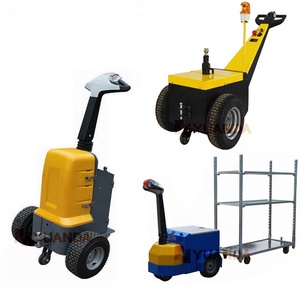 Rubber Wheel Walking Type Battery Baggage <b>Trolley</b> Cart Hand <b>Pull</b> Tow Tractor for Luggage - Product Image 2