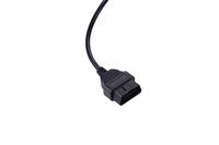 Cables Conectores OBD2 de 16 Pines Personalizados, Macho y Hembra, con Superficie Esmerilada, Paquete de PA66, para Conexión Automotriz y Diagnóstico