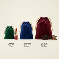 Pochette à bijoux en velours personnalisée écologique avec cordon de serrage, en tissu suédé double face, estampage argenté, pour rangement de colliers et lunettes
