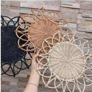 จานหวายสานด้วยมือสไตล์เวียดนามสำหรับโต๊ะอาหารสไตล์ดอกไม้ - Product Image 2