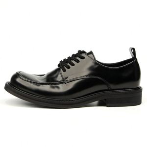 Chaussures décontractées carrées pour hommes, design original, mocassins Oxford à lacets, dessus en cuir, légères, respirantes, antidérapantes, pour l'extérieur - Product Image 2