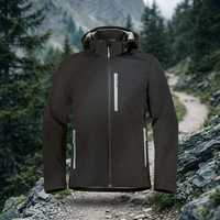 Veste softshell à capuche pour homme, coupe-vent, légère, sportive, pour l'hiver, avec fermeture éclair et extérieur en polyester