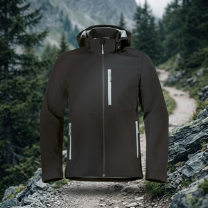 Chaqueta Softshell con Capucha para Hombre, Cortavientos, Ligera, Deportiva, para Invierno, con Cierre de Cremallera y Exterior de Poliéster - Product Image 3