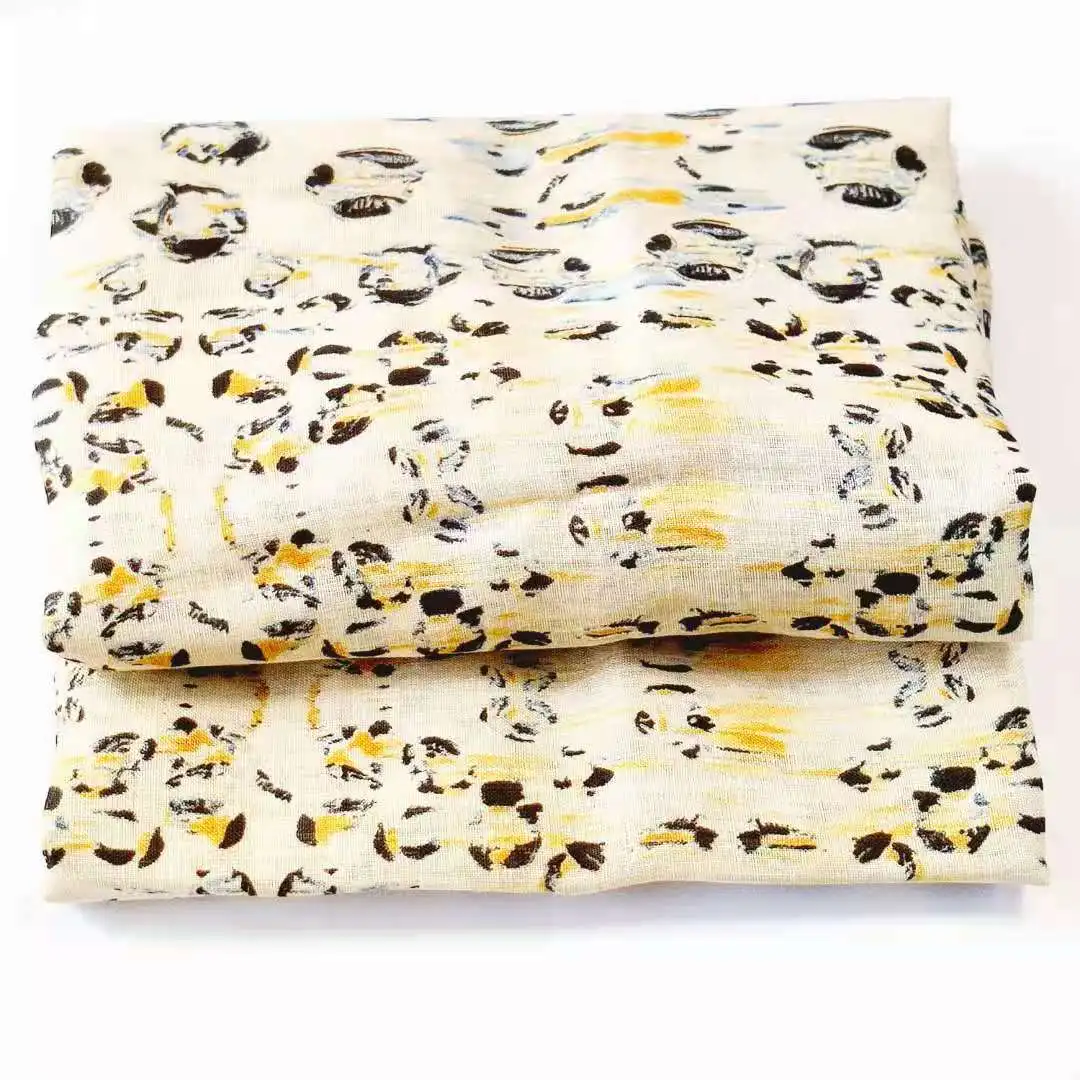 Customized pure linen material 21's printed linen cloth