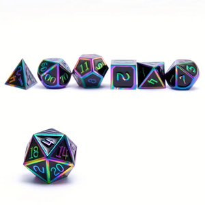 Dés en métal de 7 pièces, adaptés à divers jeux de société. Laissez la folie se répandre en fonction des valeurs ponctuelles. - Product Image 6