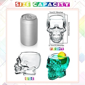 Vaso de <span class=keywords><strong>Cristal</strong></span> para Cóctel con Forma de <span class=keywords><strong>Calavera</strong></span> de 80 ml, Hecho a Mano, Vaso Creativo 3D para Whisky, Venta al Por Mayor - Product Image 6