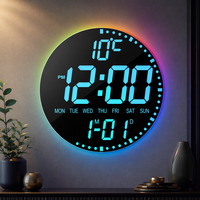 Jam Dinding Digital LED Layar Warna RGB Minimalis Modern dengan Digit Besar