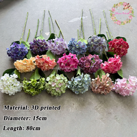 Bunga Hydrangea Hijau 3D Real Touch Kualitas Tinggi Grosir untuk Dekorasi Pernikahan