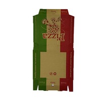 Grande cabane d'emballage personnalisée de luxe boîtes de papier à pizza carrées rouges et vertes avec revêtement UV
