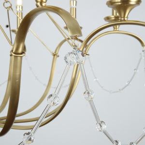 Wholesale Custom Copper Crystal Chandelier Traditional Glam Style Brass Finish Candelabra for <b>Dining</b> Room Hotel Ballroom - Product Image 3