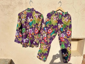 Conjunto de Pijama de Algodón Orgánico Indio Floral, Conjunto de Camisa y Pantalones, Ropa de Dormir Suave y Transpirable de Lujo Unisex - Product Image 6
