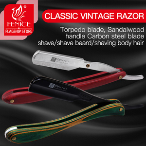 Sándalo mango plegable Vintage barba cabeza maquinilla <span class=keywords><strong>de</strong></span> afeitar para hombres y mujeres - Product Image 5