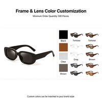 Lunettes de soleil de luxe personnalisées avec logo, monture carrée petite, style rétro, pour femmes, lunettes de soleil de créateur