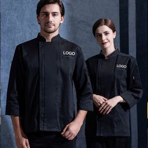 Uniforme de Gerente de Restaurante con Cierre para Hombre, Chaqueta de Chef de Manga Larga para Mujer, Uniforme de Cocina - Product Image 1