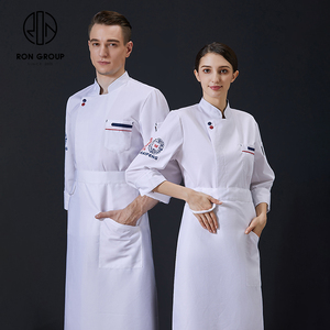 Prix d'usine, motif personnalisé, manches longues, unisexe, respirant, résistant à l'huile, polyester, vêtements de travail pour cuisine et bar, uniforme - Product Image 6