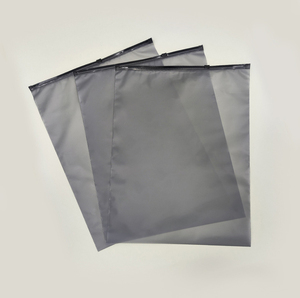 Vente en gros <span class=keywords><strong>sac</strong></span> gris translucide à fermeture éclair <span class=keywords><strong>sac</strong></span> à zip-lock givré en plastique imprimé de logo personnalisé pour l'emballage de vêtement - Product Image 3