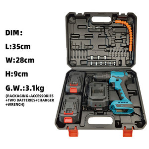 Портативная Беспроводная ручная дрель, комплект 21 В, заводской источник, 1500 Вт, ударный двигатель с переменной скоростью, мини-Электрический литиевый аккумулятор, молоток - Product Image 4