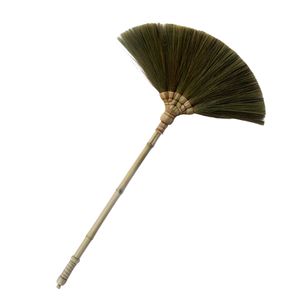 Escoba de Fibra de Palma SMS con Mango de Bambú, Escoba Resistente para Barrer Pisos en Exteriores, para Limpieza del Hogar - Product Image 1