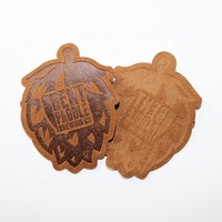 Logo en relief personnalisé privé étiquettes de vêtements en cuir suédé étiquettes presse à chaud fer sur patchs pour chapeaux