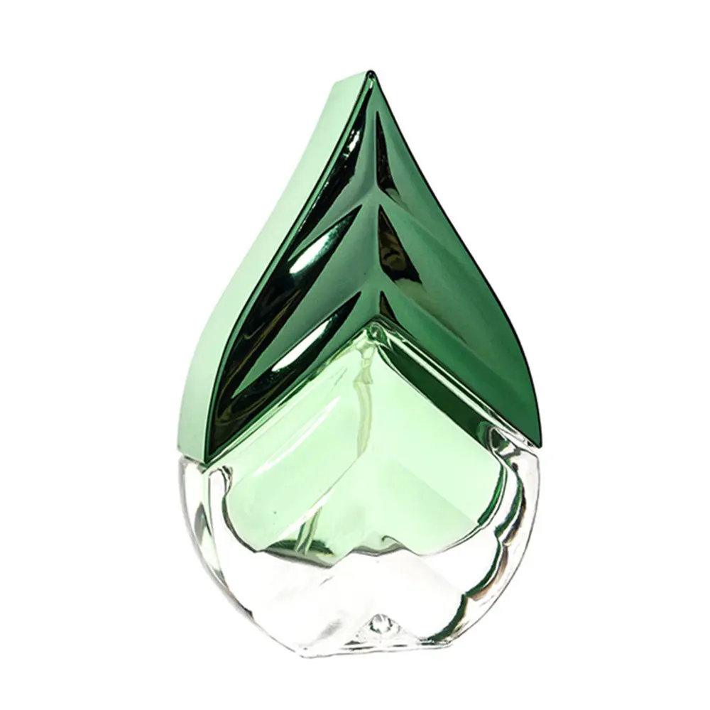 Nuovo Design a forma di foglia verde 50ml unica bottiglia di profumo di vetro riutilizzabile di lusso esotico di fascia alta