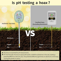 Humidimètre de sol 4-en-1, PH-mètre de sol, testeur de sol pour l'humidité, la lumière, les nutriments, le pH, kit de test de pH du sol sans batterie nécessaire
