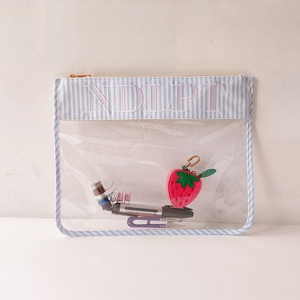 Sac de rangement pour aiguilles et fils NDLPT <span class=keywords><strong>Monogram</strong></span> Homestead de 14 pouces, en vinyle transparent, <span class=keywords><strong>pochette</strong></span> de projet pour broderie - Product Image 3