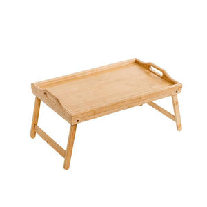Bandeja de madera personalizada para servir comida, <span class=keywords><strong>mesa</strong></span> de cama de bambú, <span class=keywords><strong>mesa</strong></span> de desayuno con patas plegables - Product Image 1