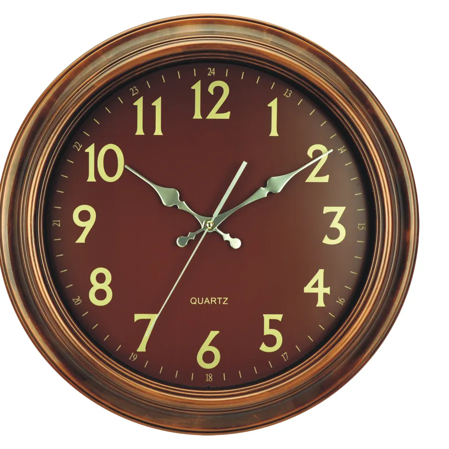 Hot sell 14 inch Round Retro Quartz Wall Clock With Sweep Movements Accurate Time Clock Large Numbers Display