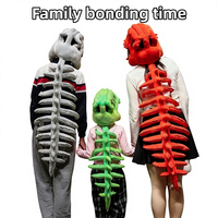 Set Kostum Boneka Dinosaurus Grosir, Topi Dinosaurus Plush, Souvenir, Pesta Halloween, Cosplay, Boneka Plush