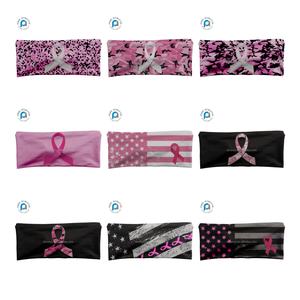 कस्टम गुलाबी रिबन स्तन कैंसर जागरूकता खेल फुटबॉल हेडबैंड महिला योग चल रही जिम स्ट्रेची हेयरबैंड को चलाने वाली महिला योग - Product Image 3