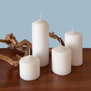 Wholesale Bulk Wedding Church Prayer Extra <b>Large</b> Tall Long Burning Dropless Unscented Ivory Real White Pillar <b>Candles</b> - Product Image 3
