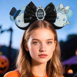 बच्चों के लिए हेलोलीन भूत और बैट मिकी माउस कान हेयरबैंड बच्चों के लिए सेइन धनुष हेडवियर - Product Image 1