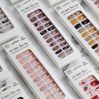 Arrangement de boîtes en papier pour ongles d'affaires de protection de l'environnement 24 pièces boîte d'affichage d'ongles cd pour presse sur les ongles
