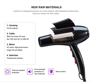Sèche-cheveux professionnel de salon 2200W Puissance ionique <span class=keywords><strong>Brosse</strong></span> sèche-cheveux Lisseur Peigne Fer à friser Haute vitesse Sèche-cheveux - Product Image 6