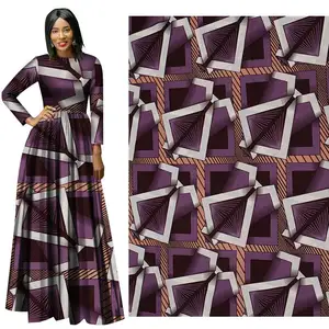 Super 100 katun 6 yard lilin Nigeria kain Loincloth Afrika grosir hollanias asli Belanda Woven polos dicetak