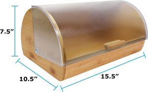 Contenitore per il Pane in Bambù con Coperchio in <span class=keywords><strong>Vetro</strong></span> Trasparente, Scatole per il Pane in Legno di Bambù Salutare - Product Image 5