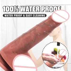 Telescopische Vibrerende Duwende Realistische Dildo Vrouwelijke Masturbatie Verwarming <span class=keywords><strong>Penis</strong></span> Afstandsbediening <span class=keywords><strong>Dick</strong></span> Seksspeeltjes Voor Vrouw - Product Image 4