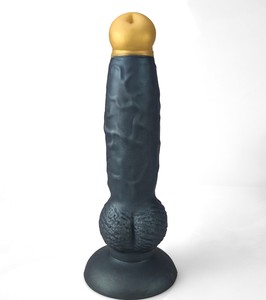 Alien şekilli çekici metalik renk ile 100% silikon yapay penis yetişkin oyuncaklar kalın vantuz ile gerçekçi horoz seks oyuncakları - Product Image 4