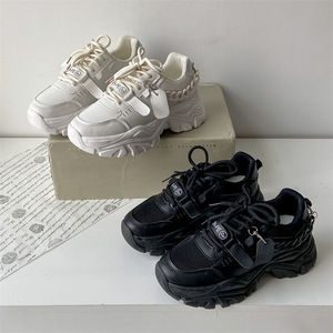 Chaussures à plateforme épaisse, nouvelles chaussures blanches d'été, chaussures à chaîne fine, chaussures rehaussantes - Product Image 2