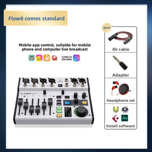 BEHRINGER/Behringer FLOW8 Mezclador de Tarjeta de Sonido Digital Profesional para Transmisión <span class=keywords><strong>en</strong></span> <span class=keywords><strong>Vivo</strong></span> y Grabación con Efectos - Product Image 6