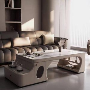 โต๊ะชงชาแบบยืดหดได้ ดีไซน์หรูหราทันสมัย ทำจากแผ่นหิน พร้อมฟังก์ชั่นชงชาในตัว - Product Image 6