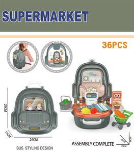 Juego de 36 Piezas de Juguete de Supermercado para Jugar al Puesto de Caja, Juego de Roles de Cajero con Cesta de Compras, Regalo Educativo para Niños - Product Image 3