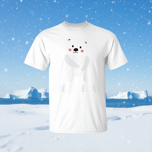 Polar Bear <b>T</b>-<b>Shirt</b> For <b>Kids</b> Cute Animal Design Unisex <b>White</b> Cotton <b>Shirt</b> - Product Image 3