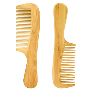 Wholesale Private Label Wide Tooth Bamboo Hair <strong>Comb</strong> <strong>Customizable</strong> Logo Big Wooden Barber Common <strong>Comb</strong> - Product Image 2