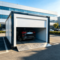 Garage préfabriqué en acier avec porte à enroulement 20 pieds, abri de stockage portable, atelier métallique, abri de voiture, vente directe usine