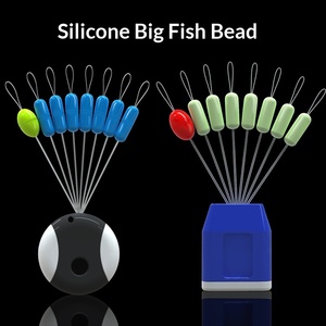 Ensemble de perles d'espacement cylindriques <span class=keywords><strong>en</strong></span> silicone 7+1 bleu beige pour la pêche au sturgeon géant, accessoires de pêche avec fil de <span class=keywords><strong>montage</strong></span> - Product Image 3