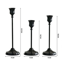 Noir Vintage Fer À La Main Durable Cône Chandelier Titulaire Candélabre pour Noël Cheminée Partie Salle À Manger Décor À La Maison