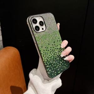Funda para teléfono Apple 17 Pro Max con borde degradado y diamantes, para iPhone 16 Pro con diamantes brillantes, para iPhone 15 funda de lujo con diamantes - Product Image 6
