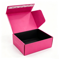 Emballage d'expédition pliable en carton ondulé personnalisé avec bande détachable, imprimé, auto-adhésif, boîte cadeau avec logo